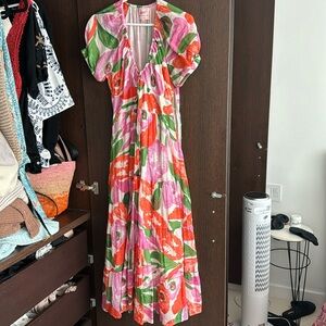 Long bright cotton maxi dress
